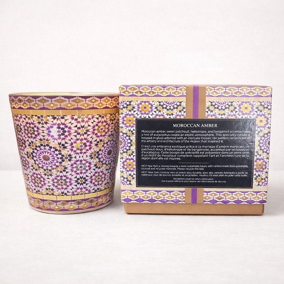 NEST Fragrances Moroccan Amber Candle - Purple and Gold Pattern - Picture 3 of 5